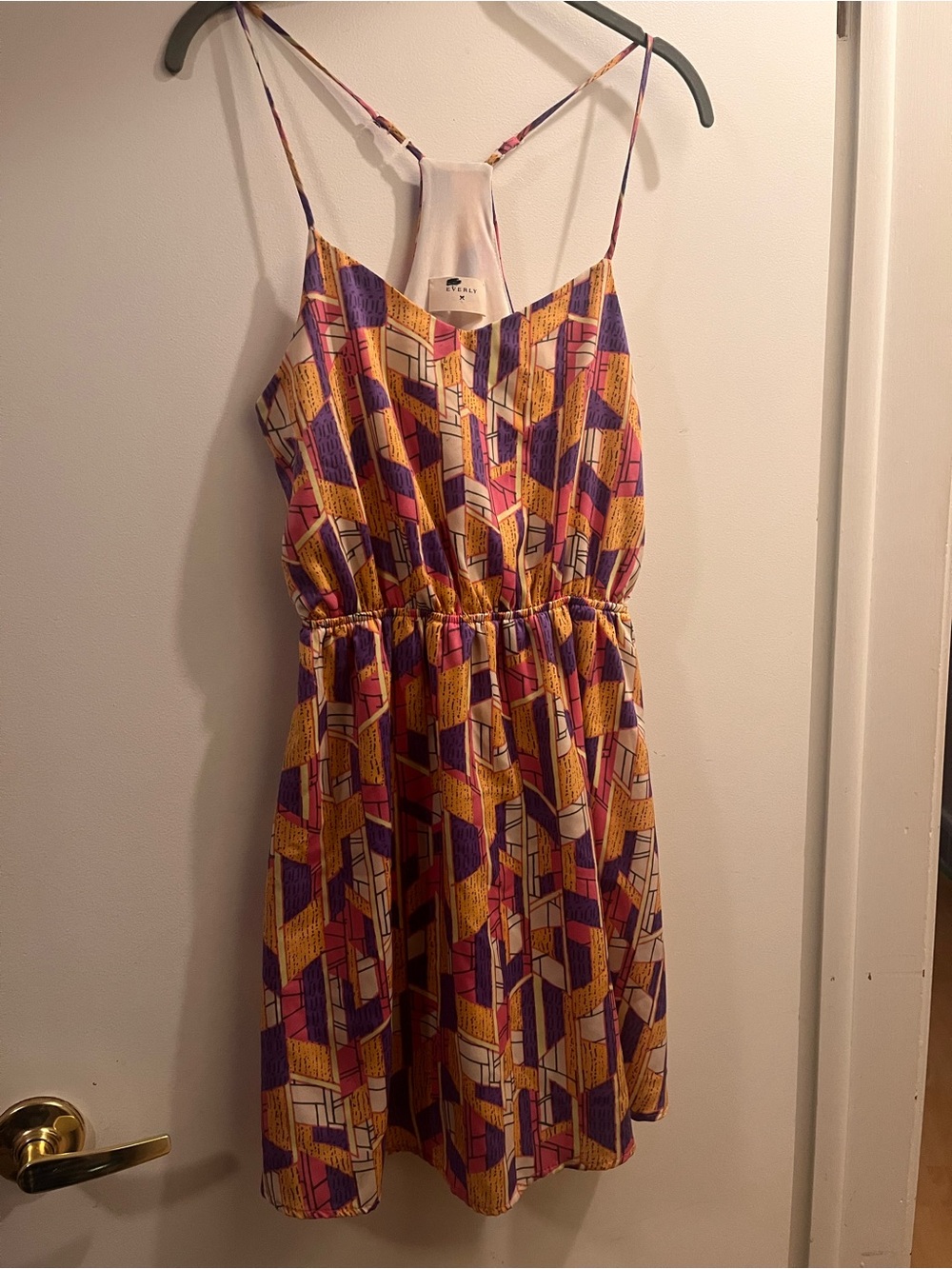Everly Spaghetti Strap Geometric Print Dress